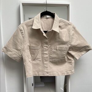 OAK + FORT Cream Button-Up Shirt